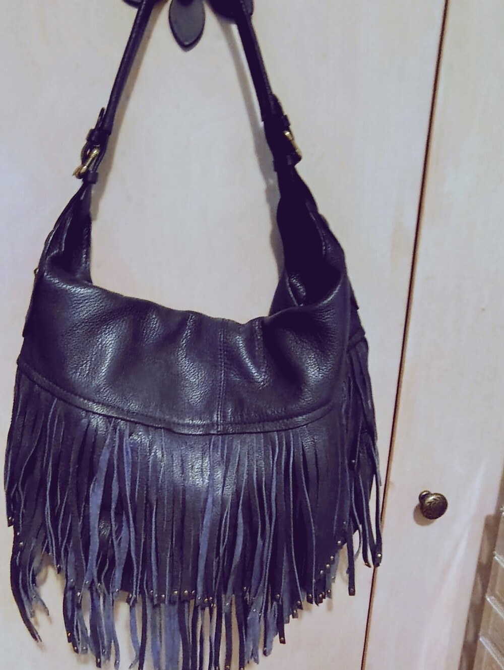 OrYANY Stevie Navy Fringe Handbag